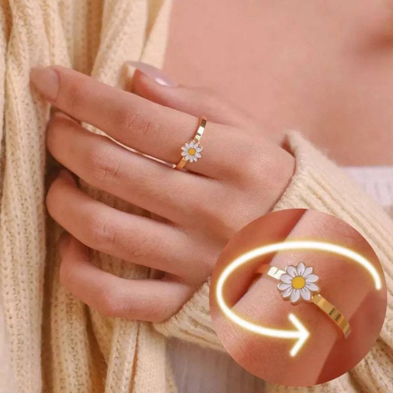 Adjustable Anxiety ring- Sunflower - Image 8