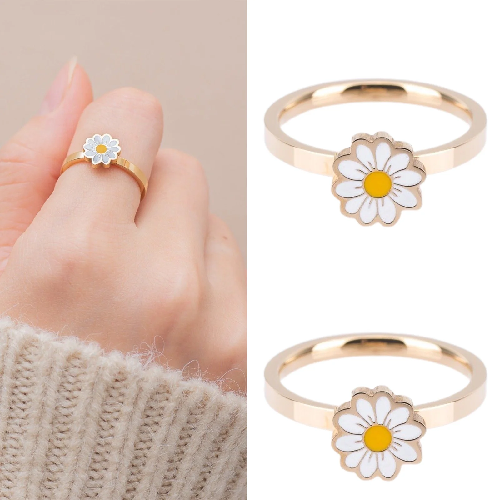 Adjustable Anxiety ring- Sunflower - Image 3